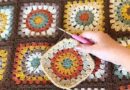 Crochet sunburst granny square