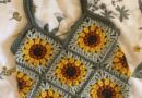 Sunflower granny square bag